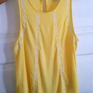 Free w/2 Items GUESS Embroidered Yellow Open Back Top